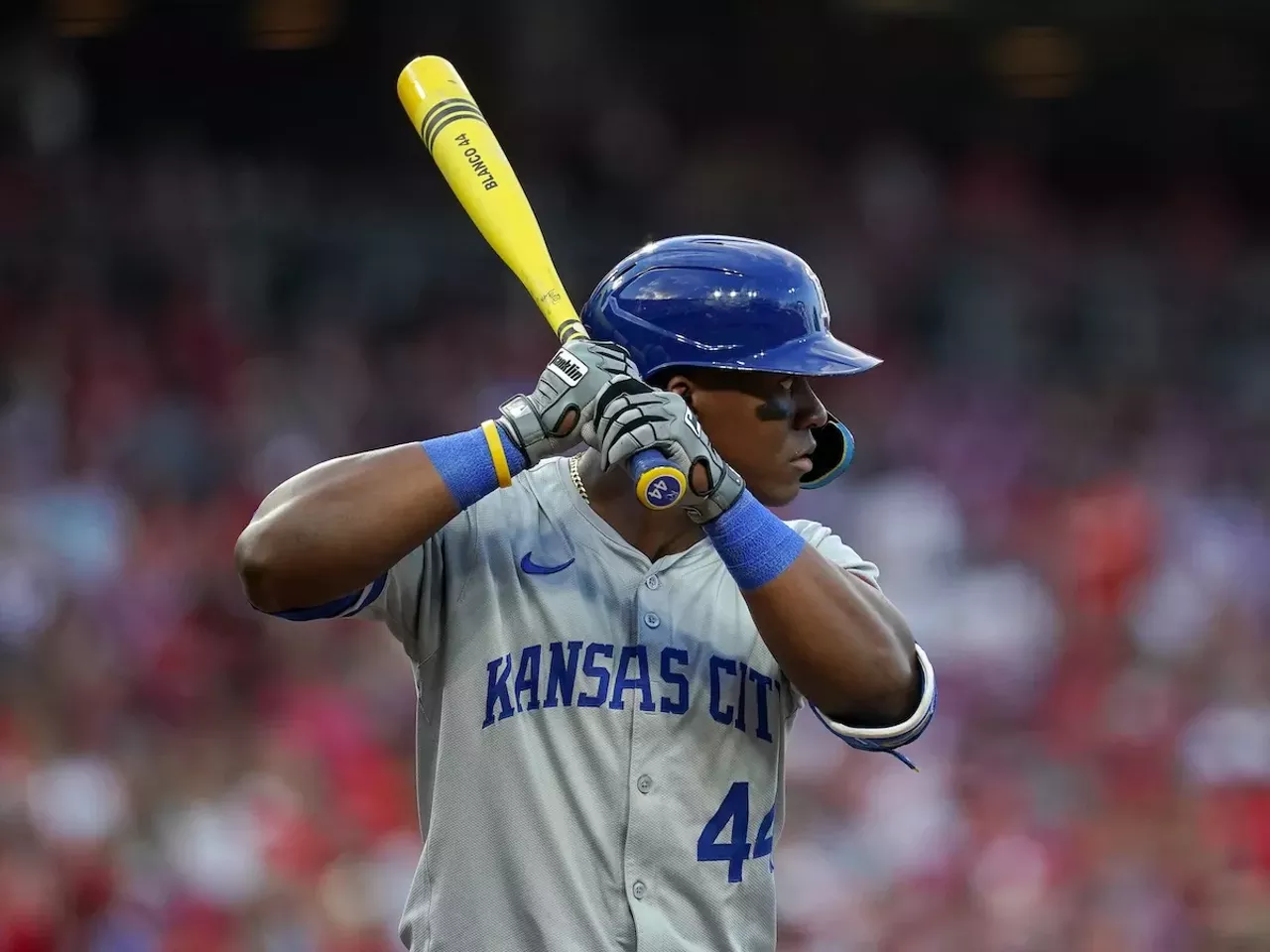 Kansas City Royals player Dairon Blanco prepares to hit | Cincinnati Reds vs. Kansas City Royals | Aug. 17, 2024