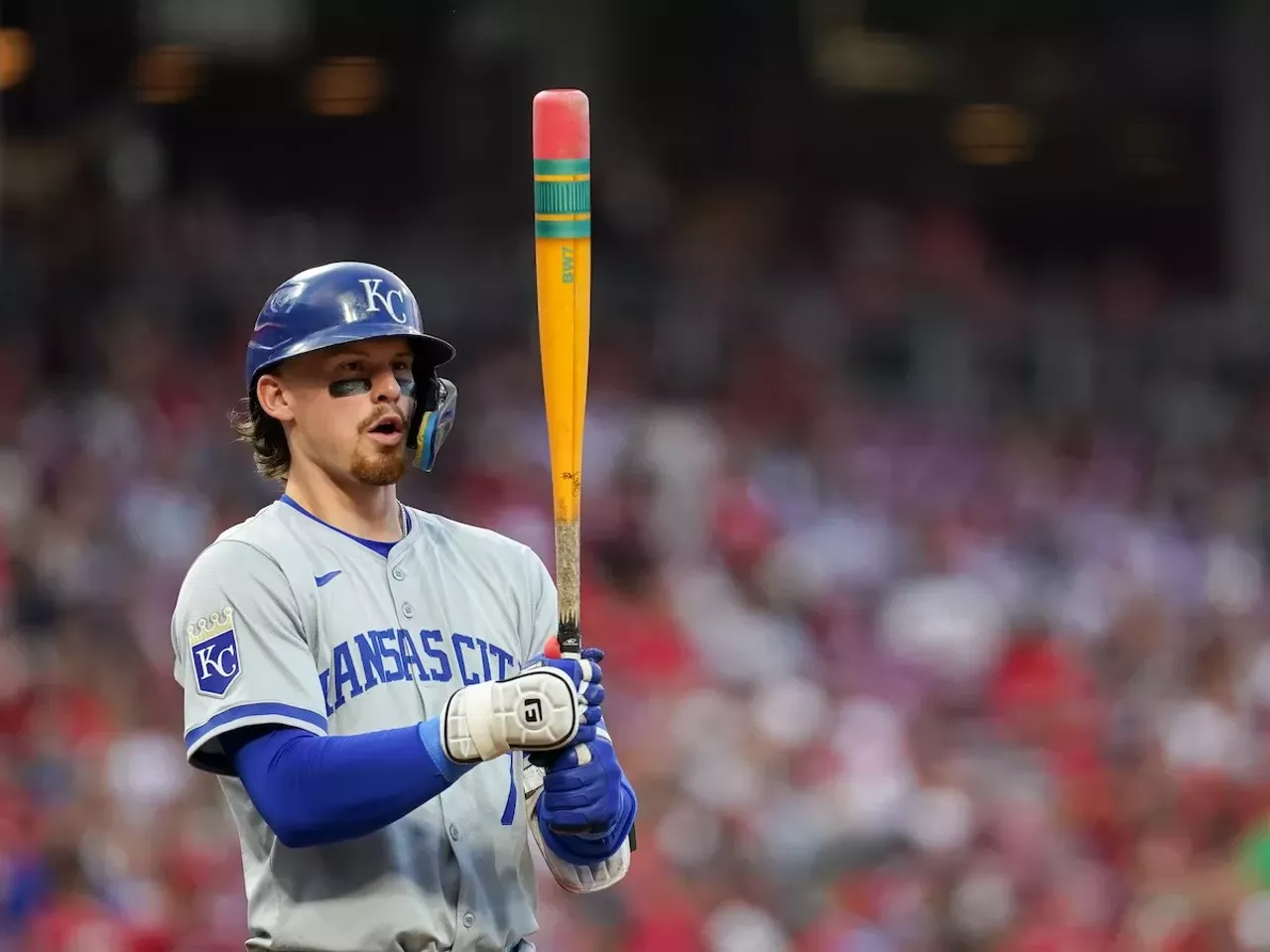 Kansas City Royals shortstop Bobby Witt Jr. prepares to bat | Cincinnati Reds vs. Kansas City Royals | Aug. 17, 2024