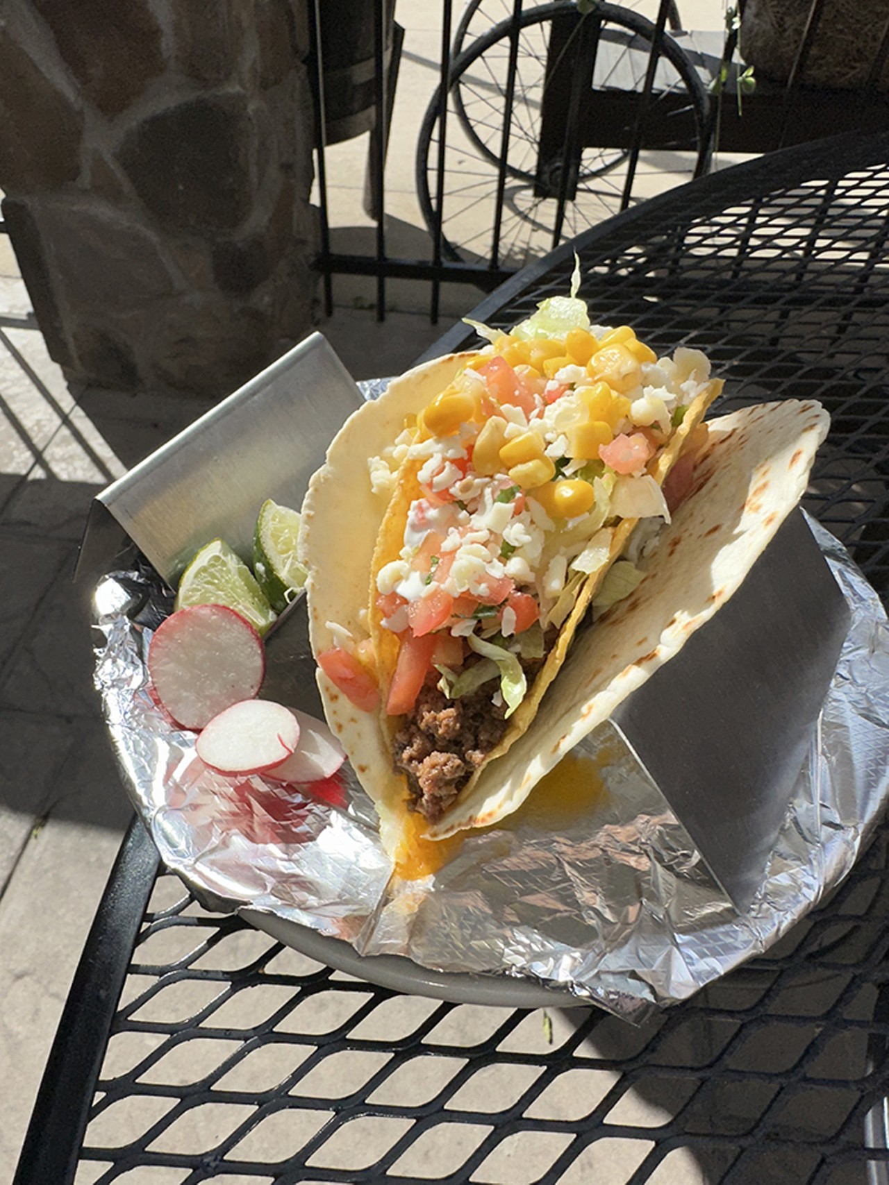 Los Potrillos Mexican Restaurant
316 Ludlow Ave., Clifton
Taco El Potrillo: Here is our spin on the classic beef taco. You’ll find that it is double shelled, it is a hard shell within a soft shell. This taco has some of your favorite ingredients such as ground beef, lettuce, pico de gallo, corn, sour cream and cheese.