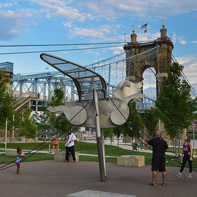 No. 6 Best Place to Take a Visitor: Smale Riverfront Park166 W. Mehring Way, The BanksMust Do: Stroll along the riverbanks and appreciate the view. You can also walk or bike the entire trail from the park through Sawyer Point, Yeatman’s Cove and Friendship Park. If you have kids, the playground at Smale is super cute, and if it’s warm out, the splash pads will be running. When you need a break, rest a while on the swings overlooking the river.