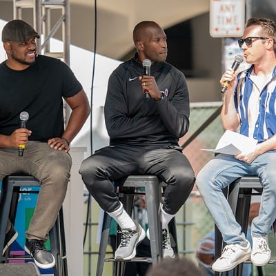 Chad Johnson and Chris Marshall presenting at the 2023 Kroger Wellness Festival