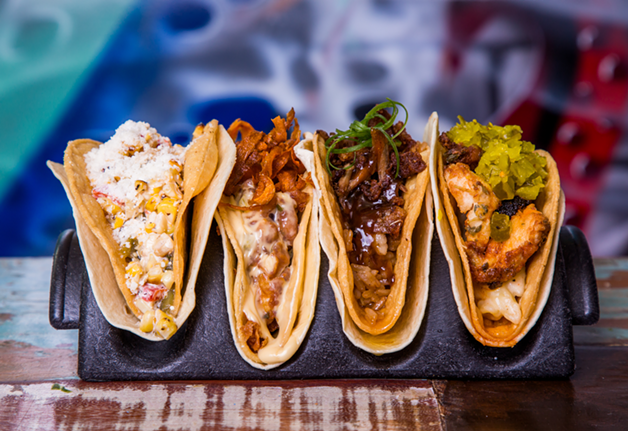 No. 1 Best Tacos: Agave & Rye
635 Madison Ave., Covington; 3825 Edwards Road, Norwood; 7125 Fountain View Drive, Liberty Township; 339 Main St., Hamilton (coming soon)
Must-Try Taco: For a little more traditional take, try The Alderman — carne asada, street corn salad, cotija cheese and spicy chile de arbol salsa. If you want the Agave & Rye experience, pick a taco with mac and cheese, like The Bomb — carne asada, chopped bourbon-poached shrimp, mac and cheese, A&R Spicy Chili & BBQ Jam and tobacco onions.