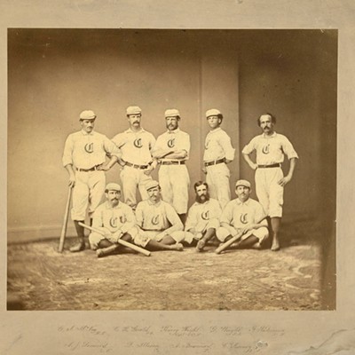 The Home Field of Pro Baseball’s First TeamWhere you can find the marker: On the grounds of the Cincinnati Museum Center (1301 Western Ave., West End), to the right of the fountain as you’re walking toward the building.The history: In the 19th century — before there was Union Terminal and long before there was the Cincinnati Museum Center — there was the West End’s Lincoln Park, a sprawling public space with a lake, gazebo and ball park called Union Grounds. Union Grounds was located where the museum is and was the home to the first pro baseball team, the Cincinnati Red Stockings, founded in 1869. The ball park could seat up to 4,000 people, but it’s estimated that big games would draw around 12,000 people to the grounds. The team disbanded in 1870 and Cincinnati would see two more franchises of the same name form. The one that we know as the Cincinnati Reds today was founded in 1881.