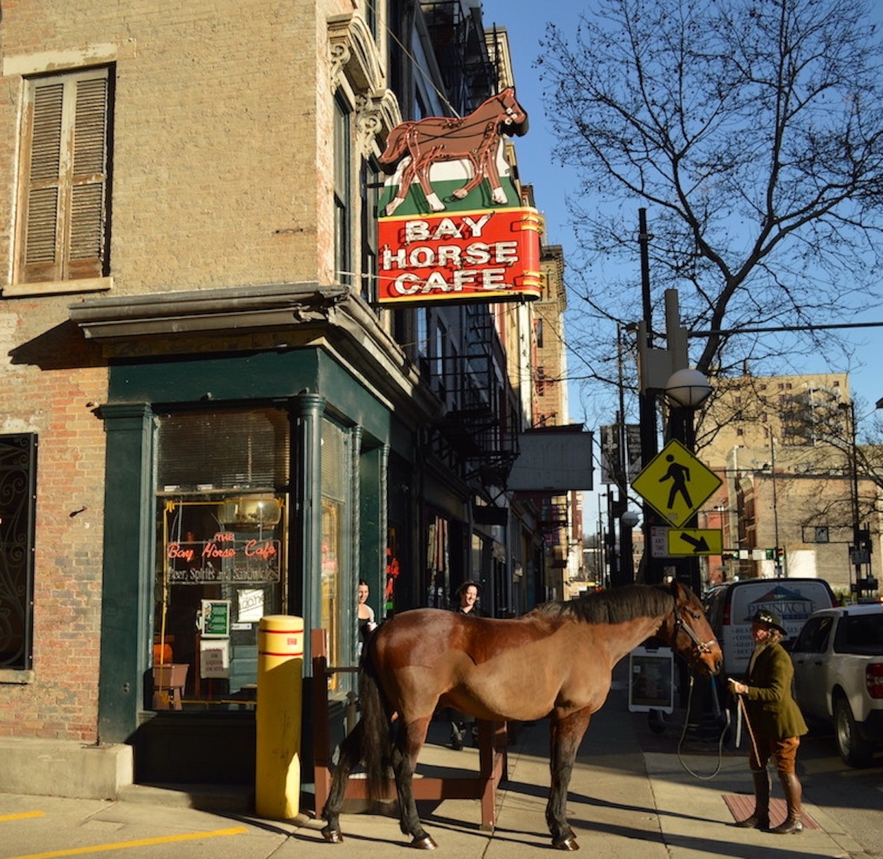 Bay Horse Cafe
625 Main St., Downtown
After closing in 2022, the Bay Horse Cafe reopened this spring under new ownership and with a new concept — time travel. Which is apt, considering the bar can trace its roots back to 1817 when it first opened on Longworth Street under a different name, which is lost to history. Over the years, the Bay Horse Cafe changed locations, including to Fifth Street in the late 1800s where, according to legend, it gained the name we now know it as when a bay horse broke free of its post and trotted into the bar. It’s been in the same building on Main Street since 1962 and today is known for its Hudepohl specials and time-travel-themed cocktails.