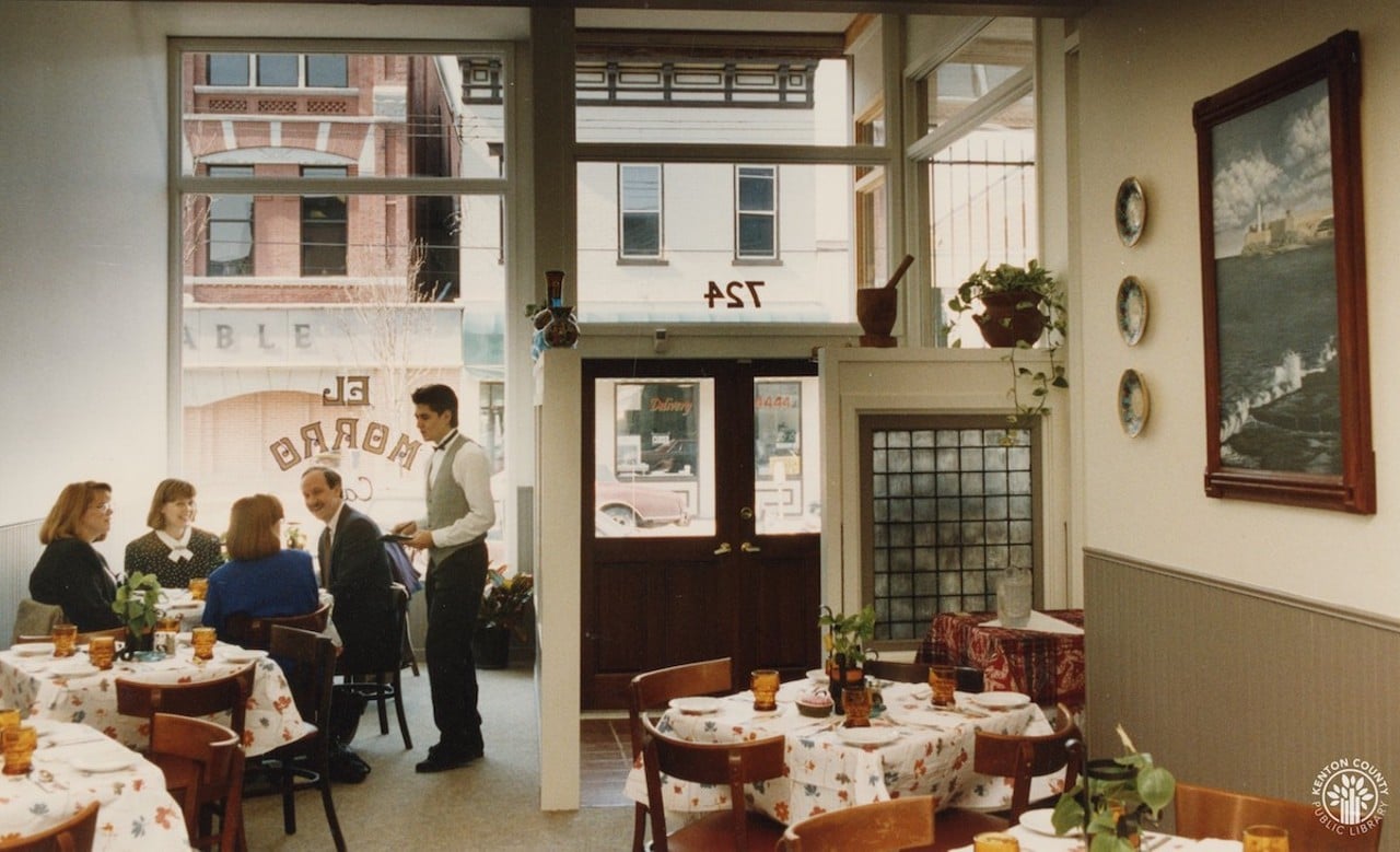 El Morro Cafe at 724 Madison Ave. in Covington, 1993
Waiter Tino Barbosa serves a table at El Morro Cafe, a former Cuban restaurant in Covington. On the wall, you can see a photo of the restaurant's namesake: Morro Fort/Castle in Cuba.