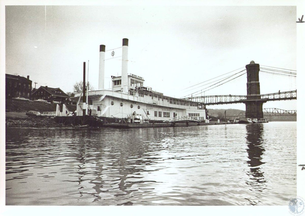 The floating Mike Fink restaurant, docked at Riverside Drive, date unknown