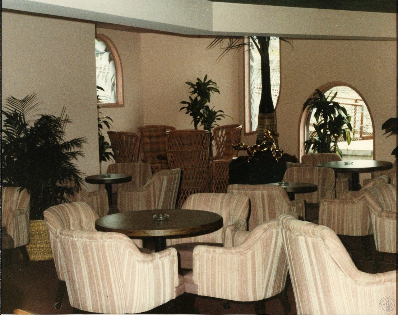 The interior of The Islands restaurant in Newport, 1980s