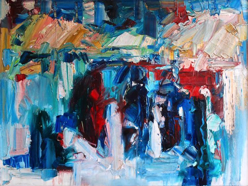 "Blue Abstract" oil on canvas - Photo: Jack Meanwell