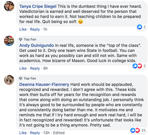 Facebook comments on post regarding Mason's new valedictorian and salutatorian decision - Photo via Facebook.com/wlwt5