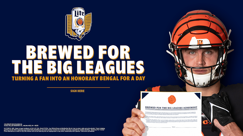 You can win a chance at becoming an honorary Bengal for the day with Miller Lite's "Proudly Brewed in Ohio" sweepstakes. - Photo: Provided by Miller Lite