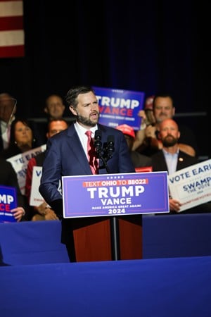 JD Vance held his first solo campaign rally as the Republican Vice Presidential nominee at Middletown High School on July 22. - Photo: Lydia Schembre