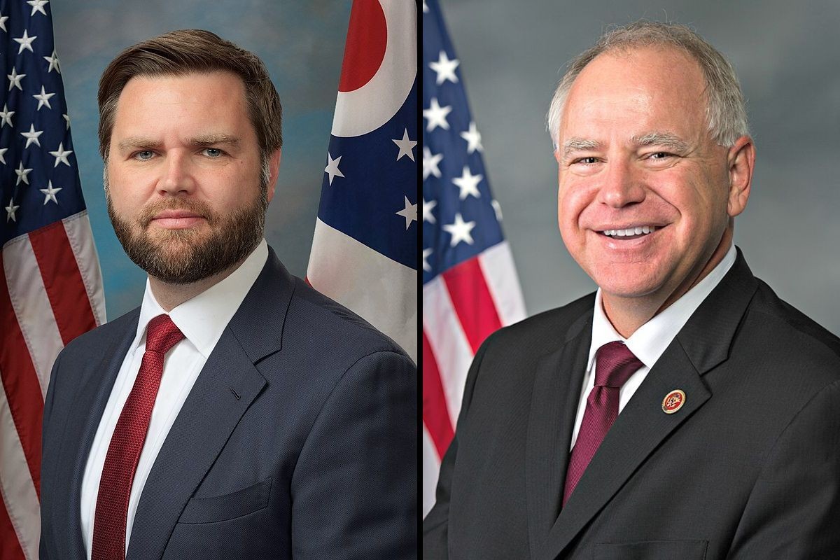 Sen. J.D. Vance (R-Ohio) and Minnesota Governor Tim Walz (D)