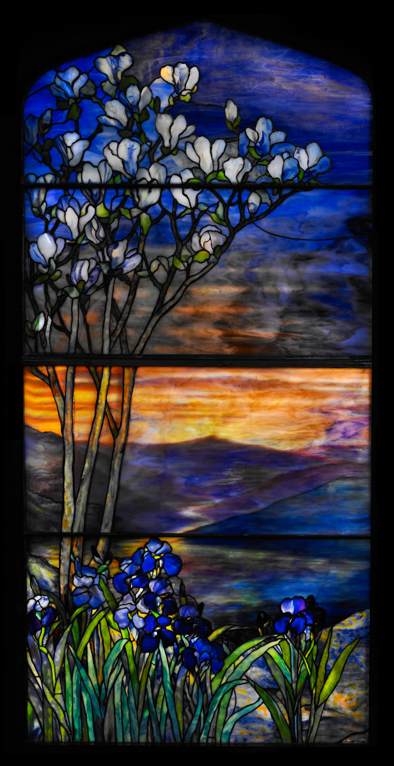 Tiffany Studios, River of Life Window, early 20th century,1900–1910, leaded glass.