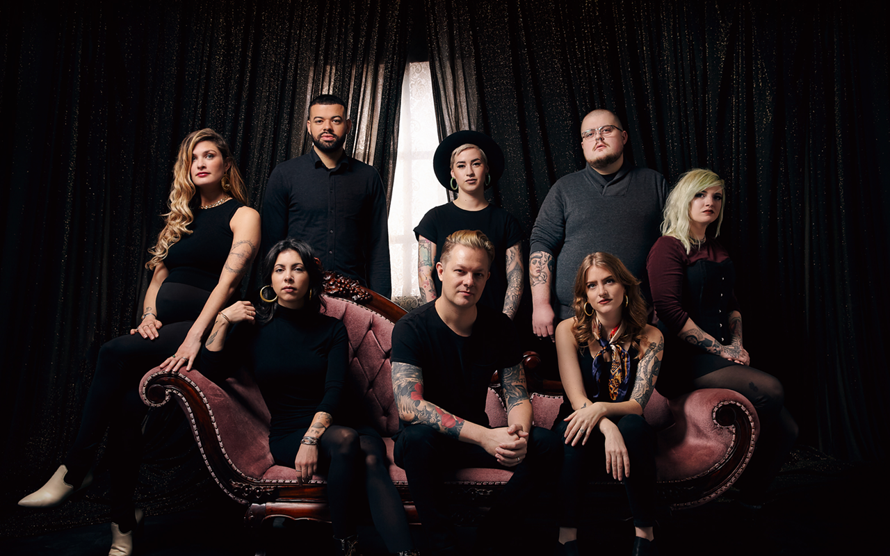 White Whale Tattoo artists and crew (left to right): Em Sites Karns, Jaclin Hastings, T.C. Thomason, Jeremiah Griswold, Annie Bone, Zack Mueller, Becki Griswold, Cici Newman