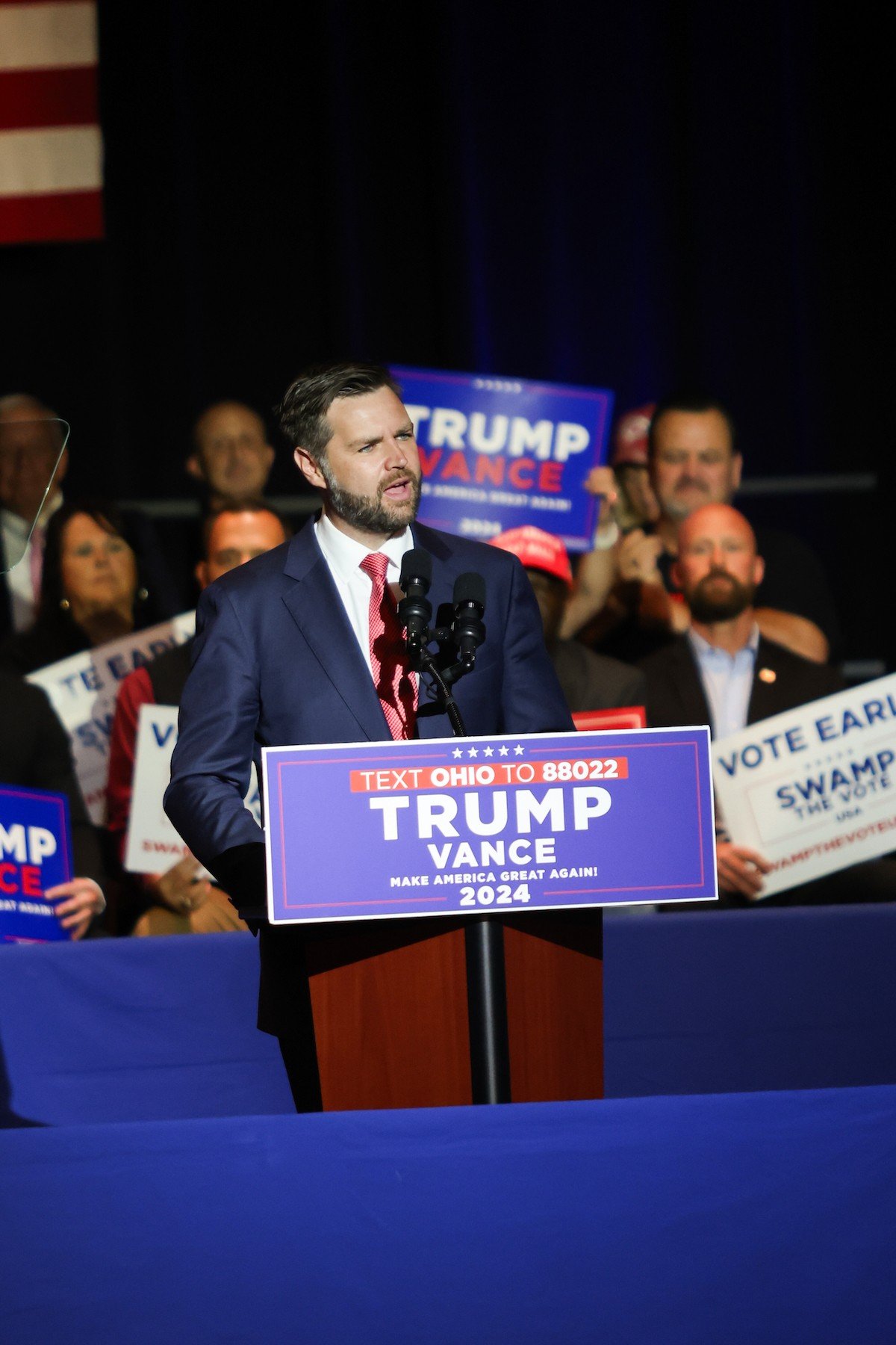 JD Vance held his first solo campaign rally as the Republican Vice Presidential nominee at Middletown High School on July 22.